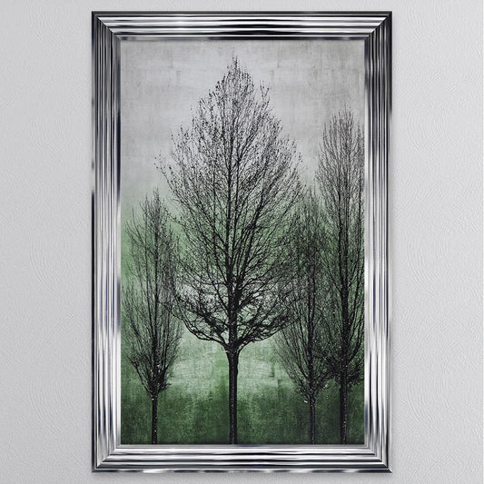 Trees On Green 2 Framed Wall Art