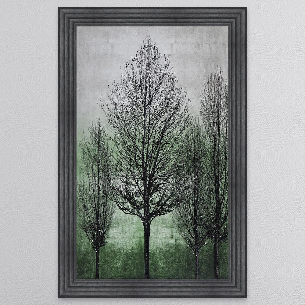 Trees On Green 2 Framed Wall Art