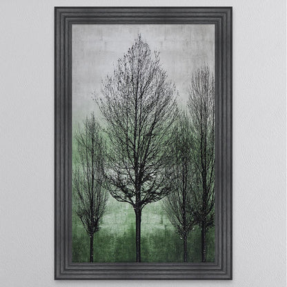 Trees On Green 2 Framed Wall Art