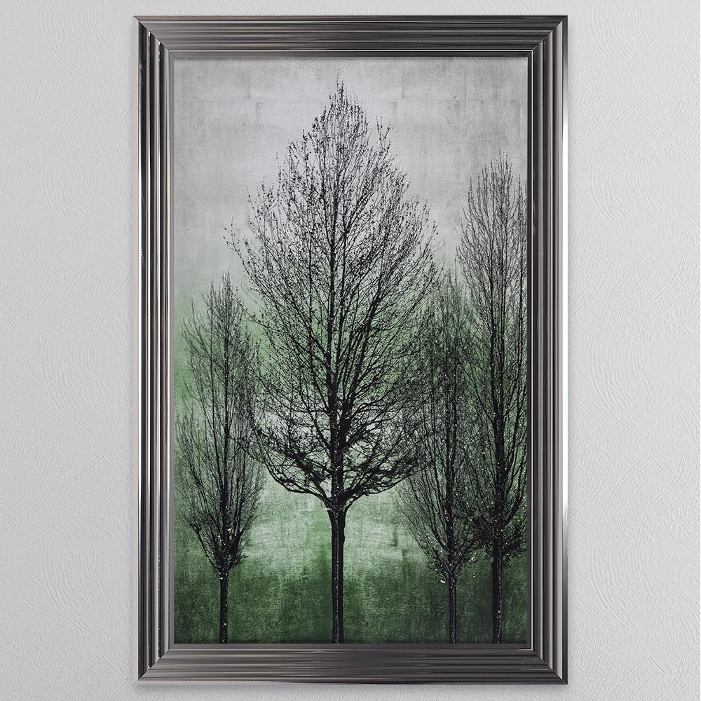 Trees On Green 2 Framed Wall Art