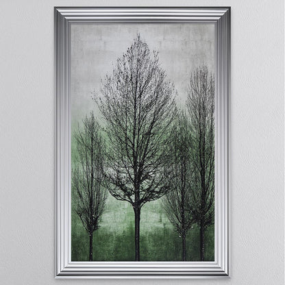 Trees On Green 2 Framed Wall Art