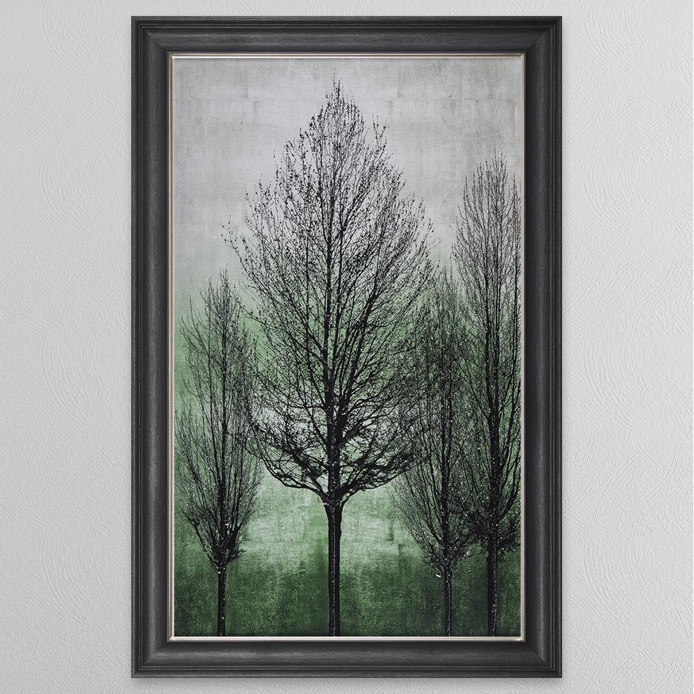Trees On Green 2 Framed Wall Art