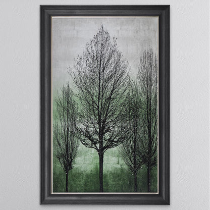 Trees On Green 2 Framed Wall Art