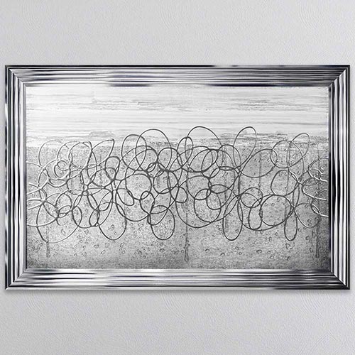 White On Silver Storm Framed Wall Art