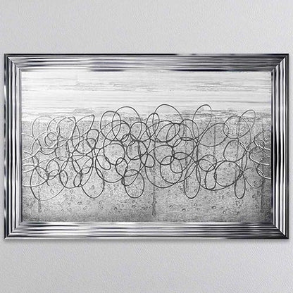 White On Silver Storm Framed Wall Art