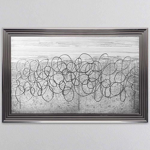 White On Silver Storm Framed Wall Art