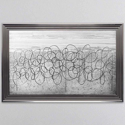 White On Silver Storm Framed Wall Art