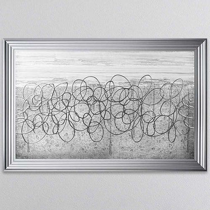White On Silver Storm Framed Wall Art