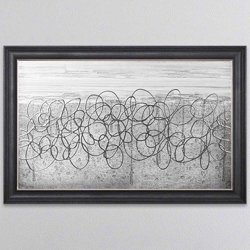 White On Silver Storm Framed Wall Art