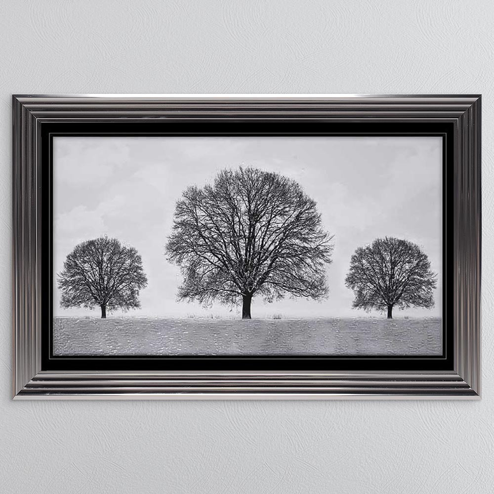 Winter Tree with Black Mount Framed Wall Art