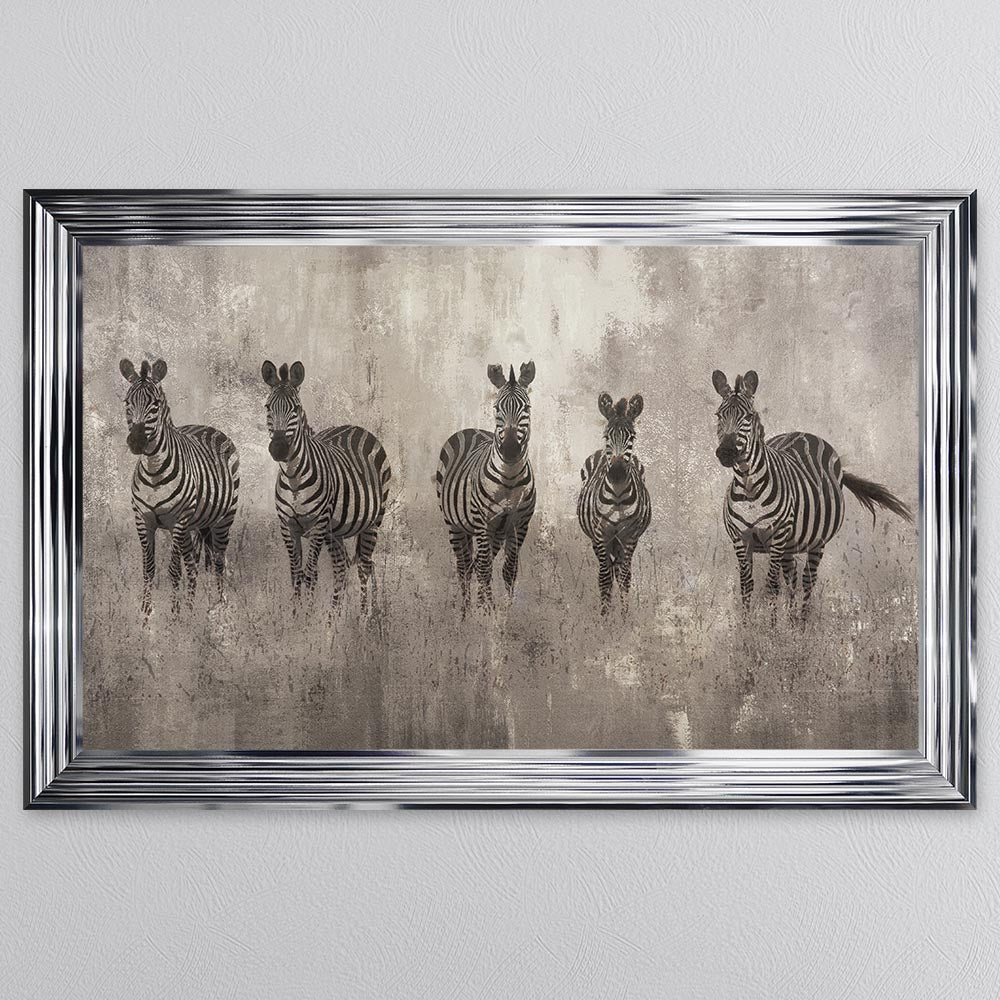 Zebras On The Move Framed Wall Art