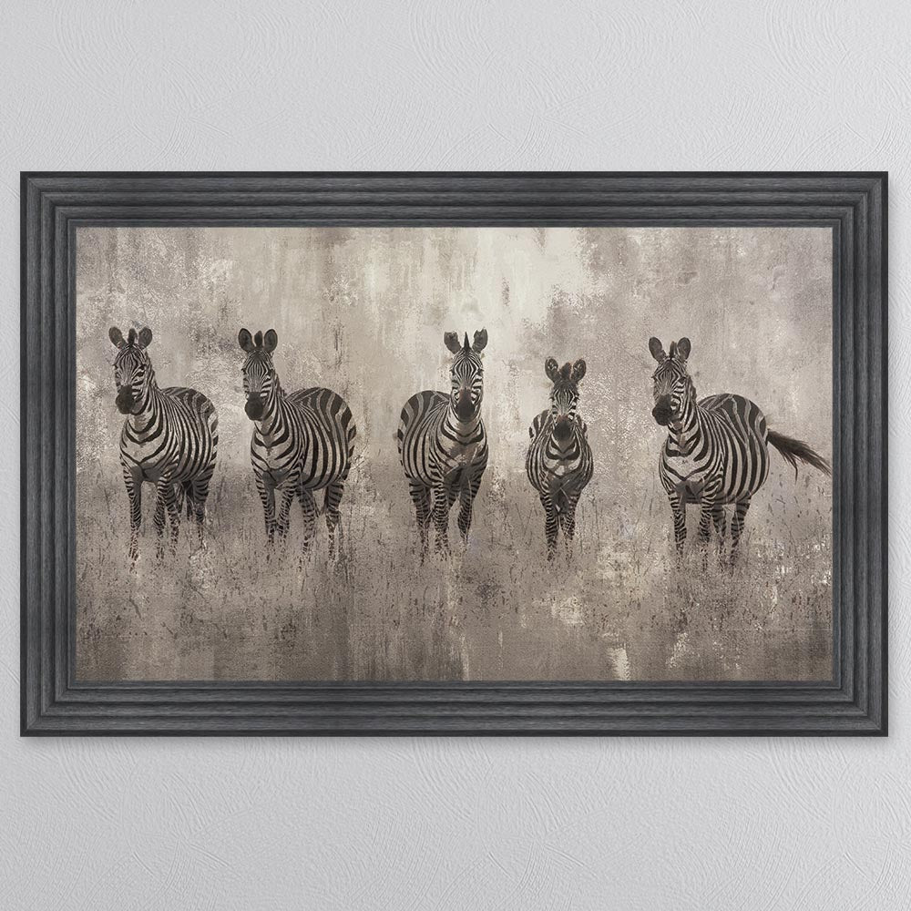 Zebras On The Move Framed Wall Art