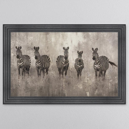Zebras On The Move Framed Wall Art