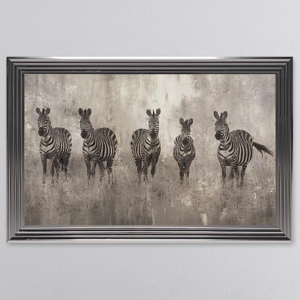 Zebras On The Move Framed Wall Art