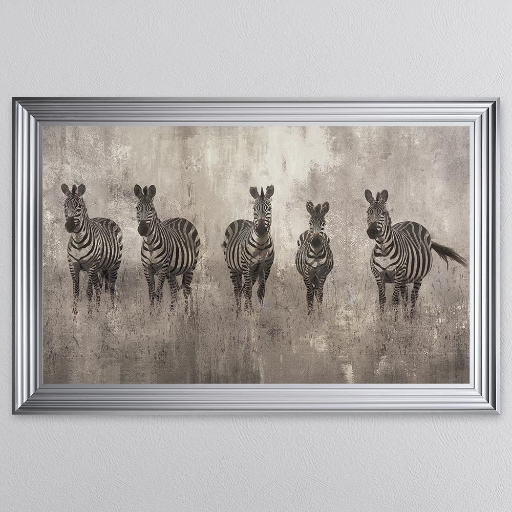 Zebras On The Move Framed Wall Art
