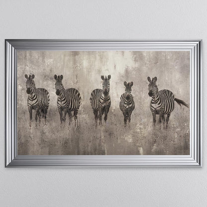 Zebras On The Move Framed Wall Art