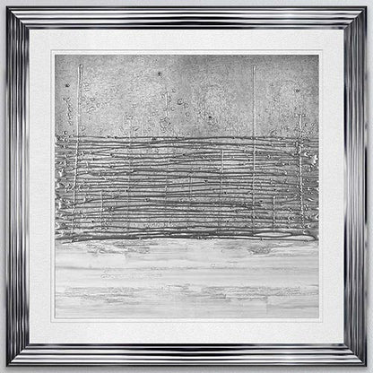 White On Silver Horizon with White Mount Framed Wall Art