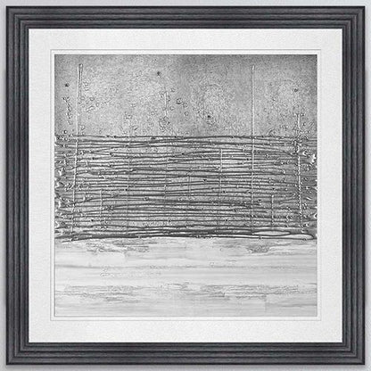 White On Silver Horizon with White Mount Framed Wall Art