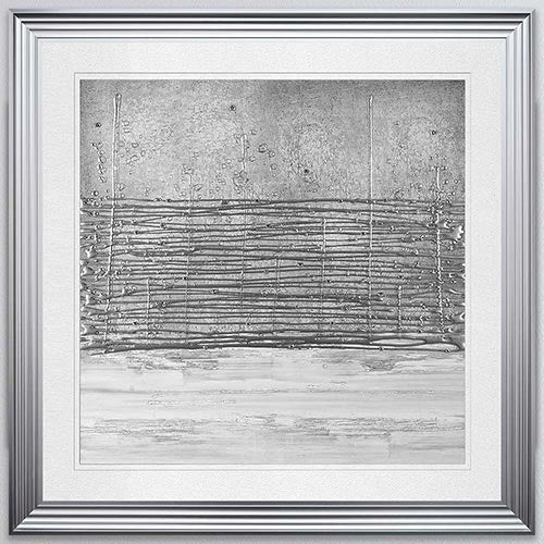 White On Silver Horizon with White Mount Framed Wall Art