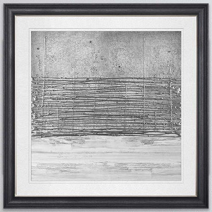 White On Silver Horizon with White Mount Framed Wall Art