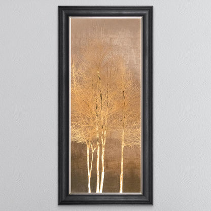 Gold Trees on Gold 1 with Gold foil Framed Wall Art