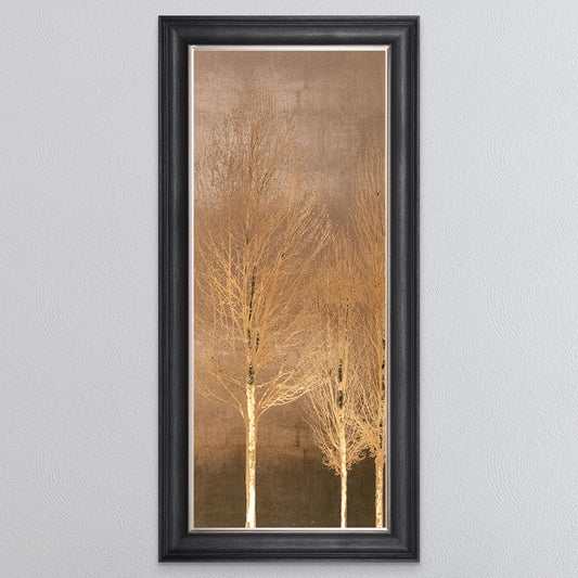 Gold Trees on Gold 2 with Gold foil Framed Wall Art