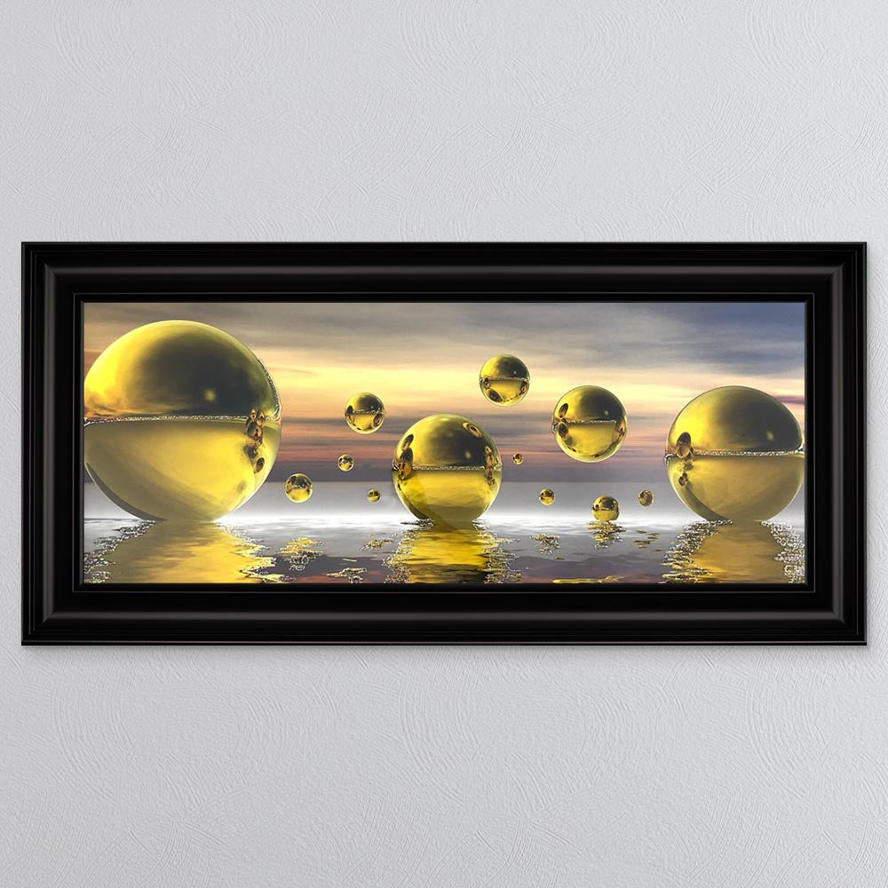 Golden Bowls Framed Wall Art