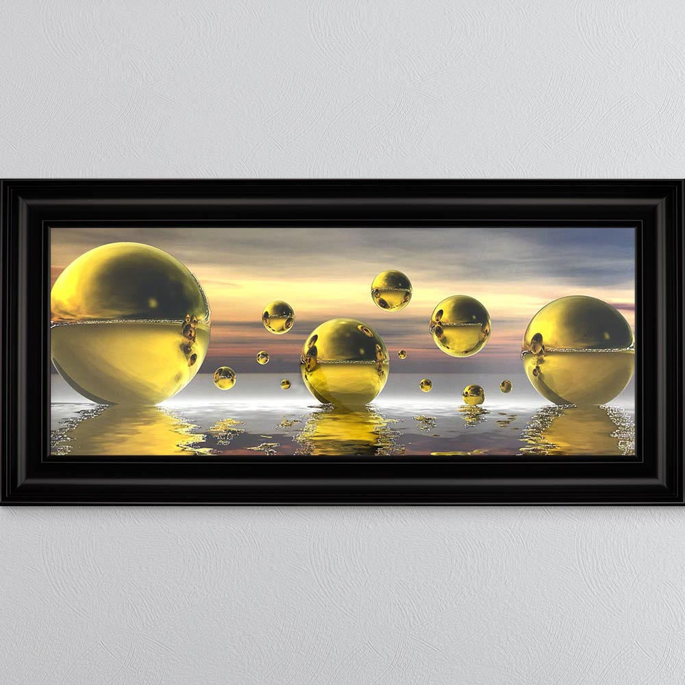 Golden Bowls Framed Wall Art