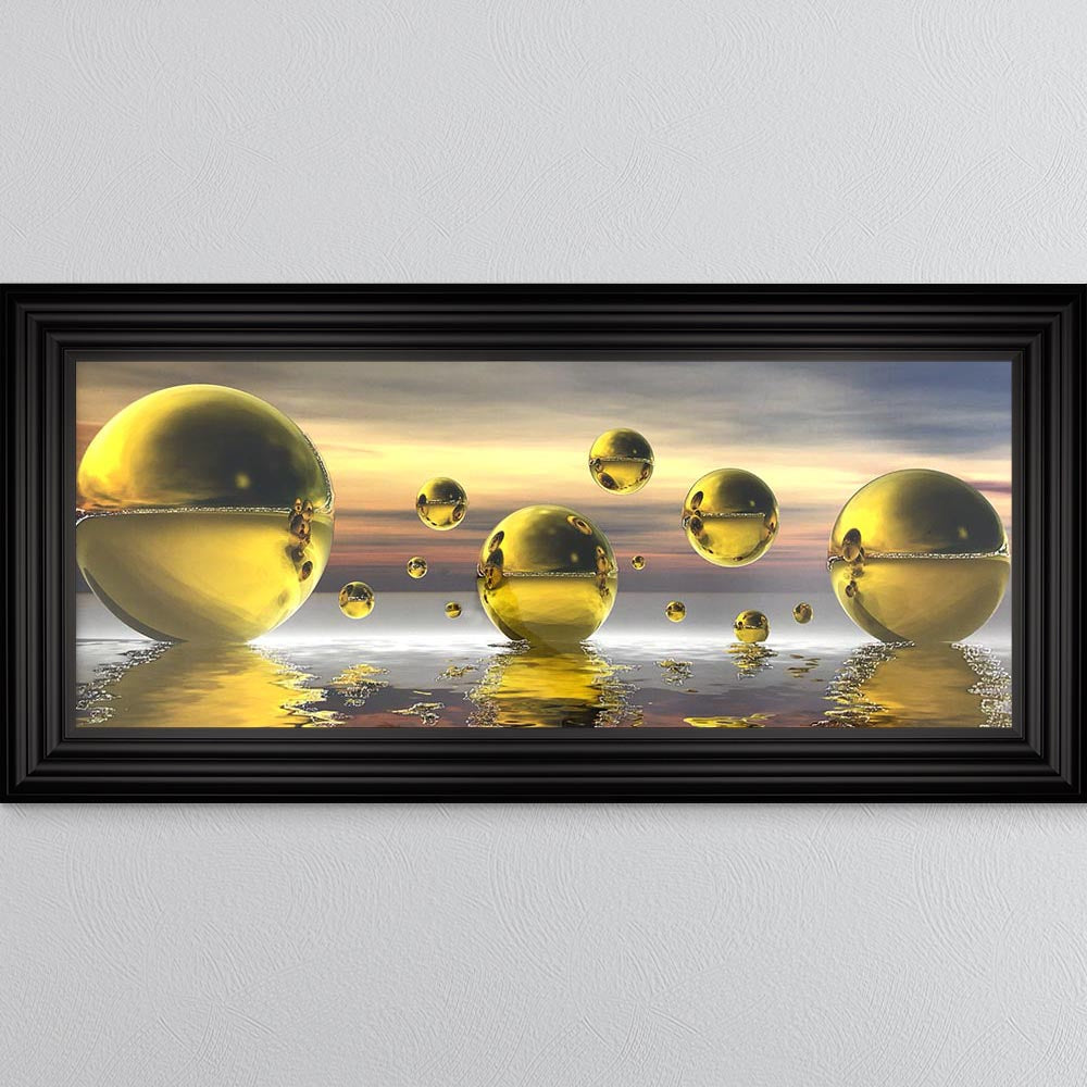 Golden Bowls Framed Wall Art