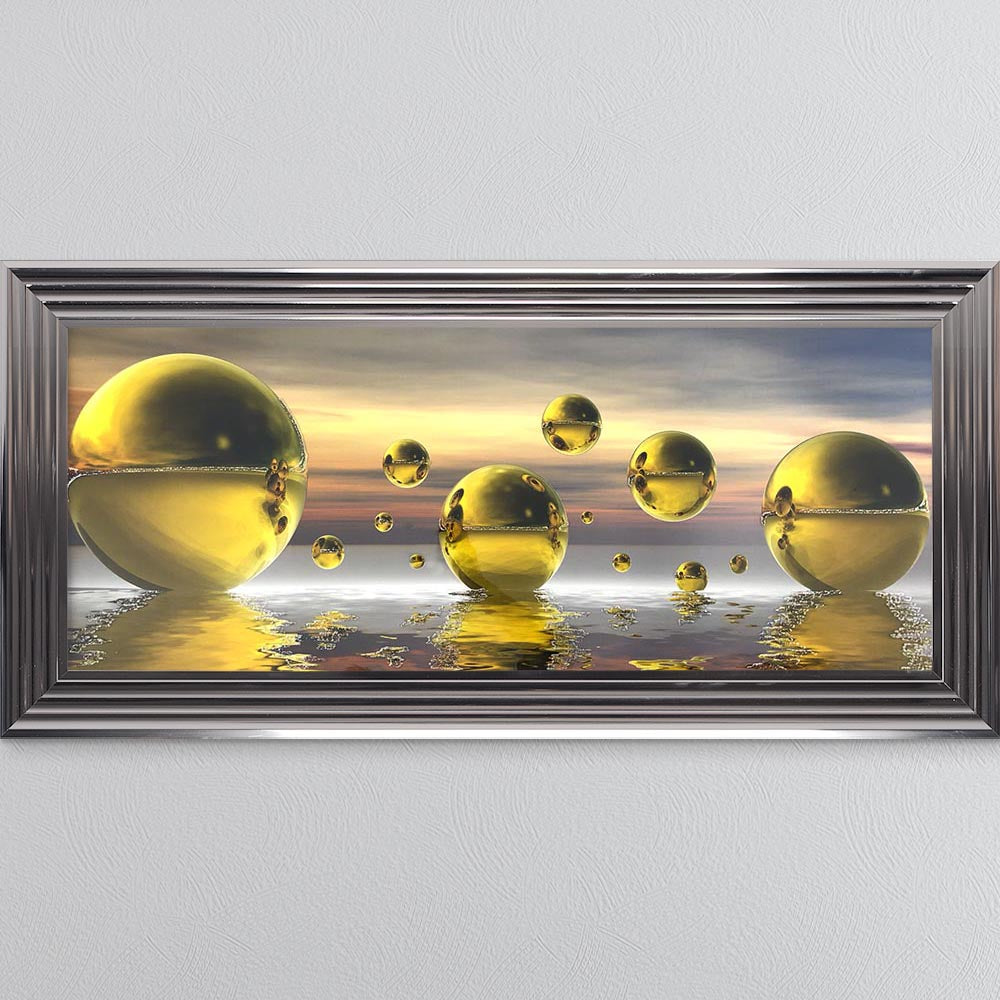 Golden Bowls Framed Wall Art