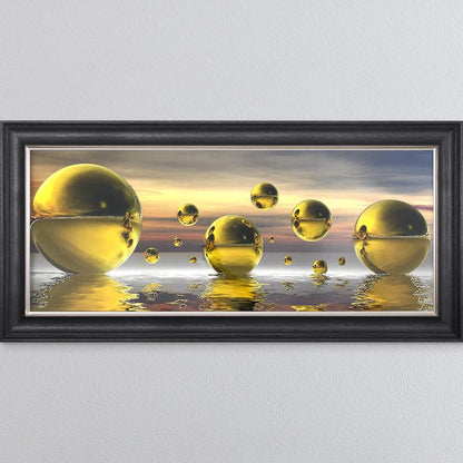 Golden Bowls Framed Wall Art