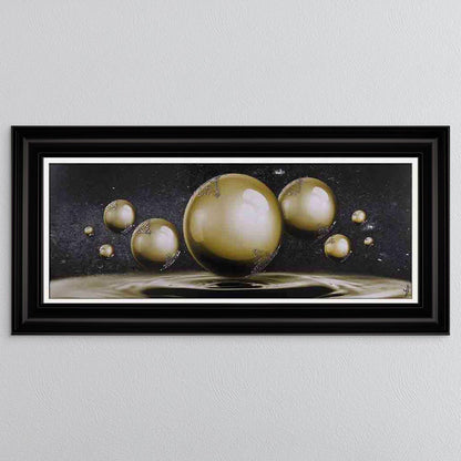 Golden Orbs Framed Wall Art