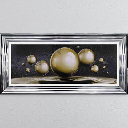 Golden Orbs Framed Wall Art