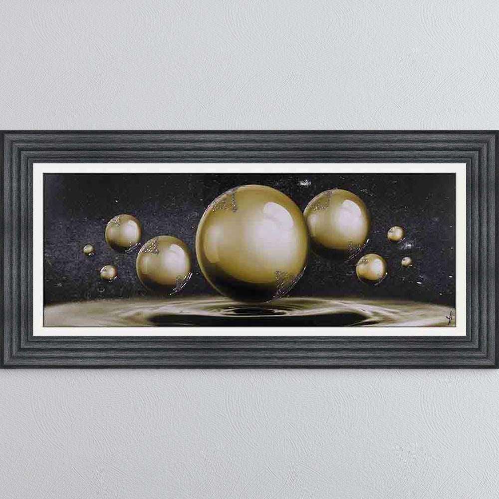 Golden Orbs Framed Wall Art