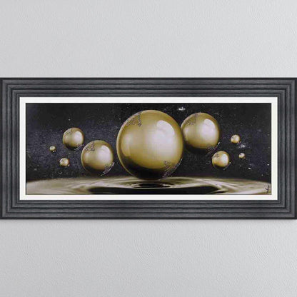 Golden Orbs Framed Wall Art