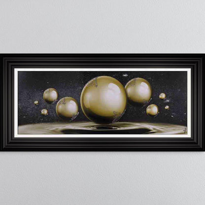 Golden Orbs Framed Wall Art