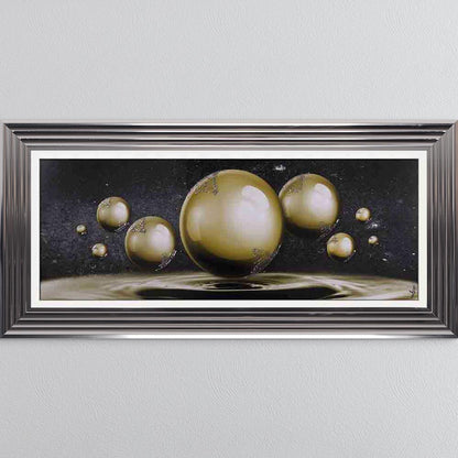 Golden Orbs Framed Wall Art