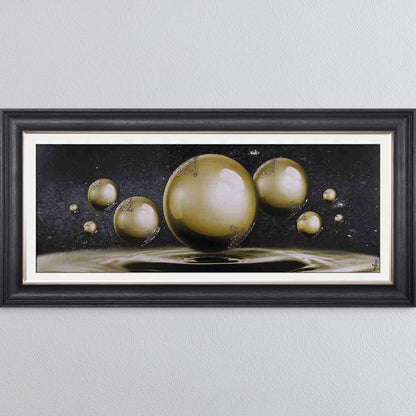 Golden Orbs Framed Wall Art