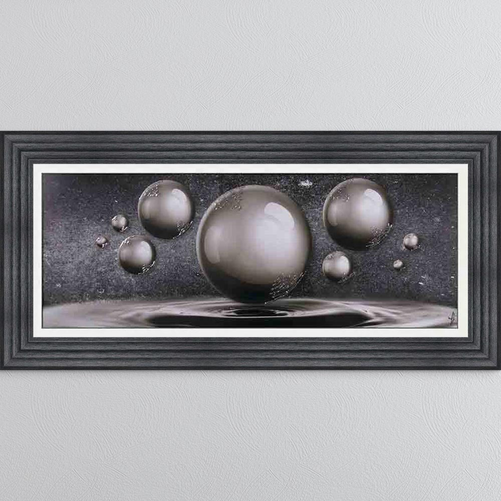 Grey Orbs Framed Wall Art