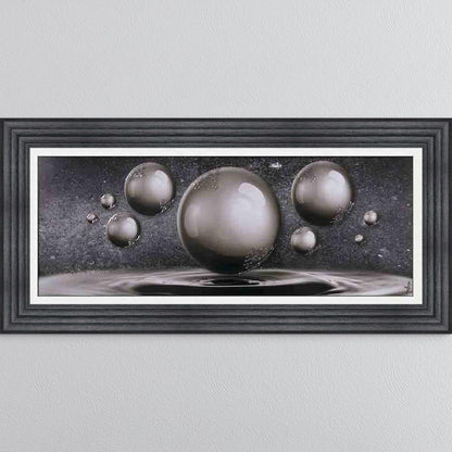 Grey Orbs Framed Wall Art