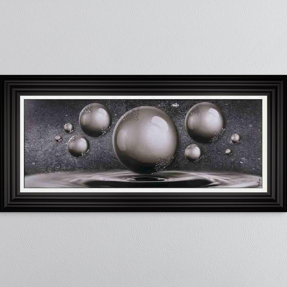 Grey Orbs Framed Wall Art