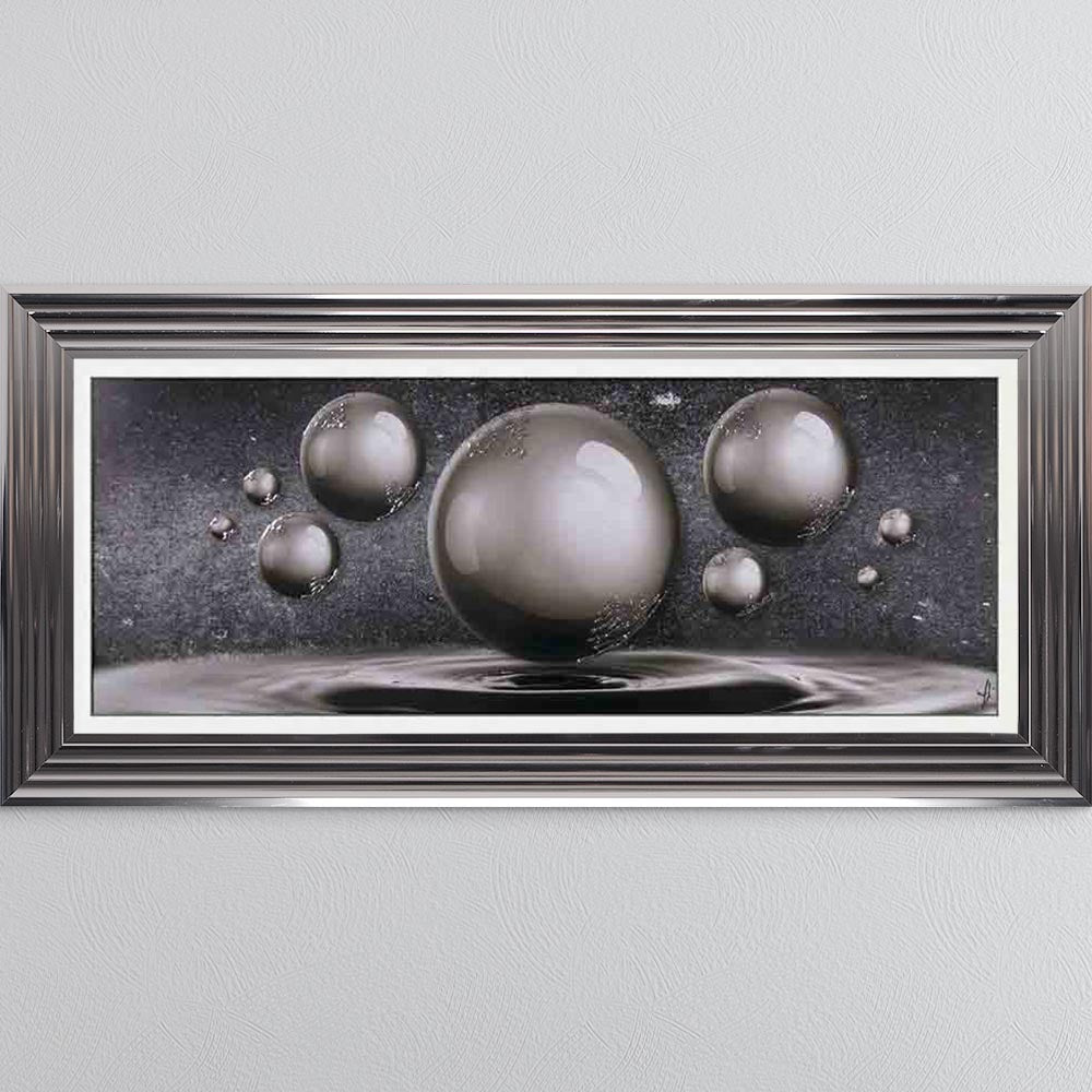 Grey Orbs Framed Wall Art