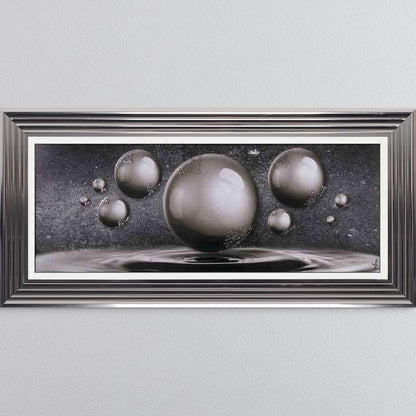 Grey Orbs Framed Wall Art