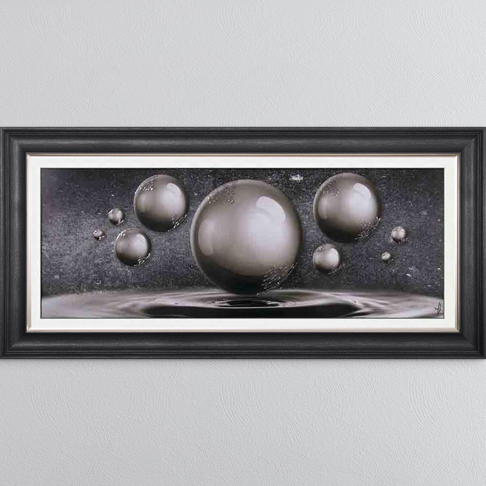 Grey Orbs Framed Wall Art