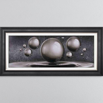 Grey Orbs Framed Wall Art
