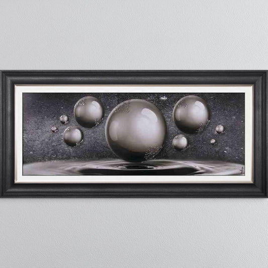Grey Orbs Framed Wall Art