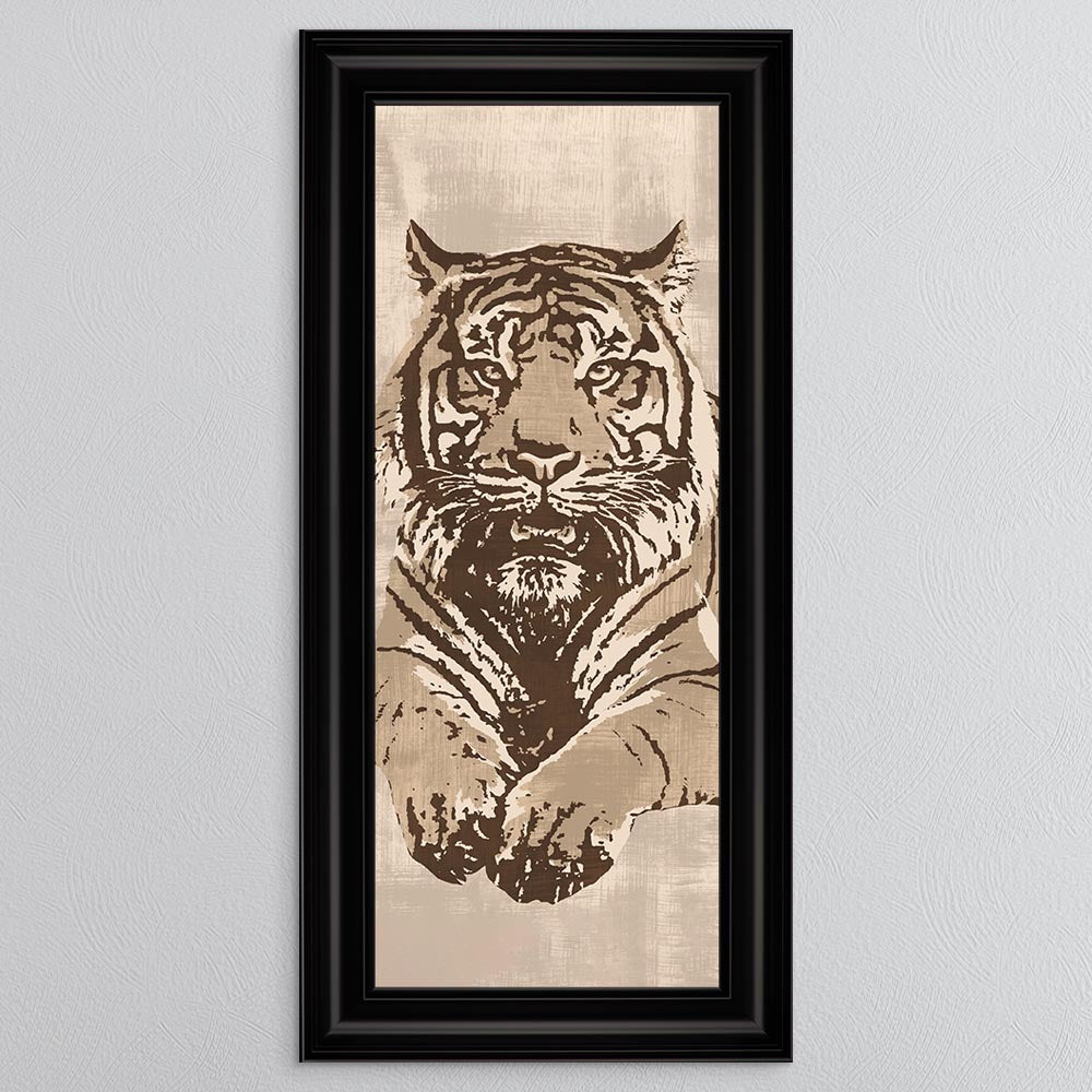 Beige Tiger Framed Wall Art