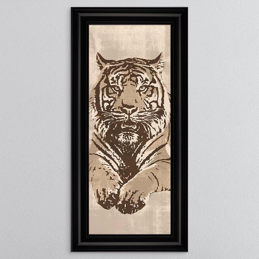 Beige Tiger Framed Wall Art