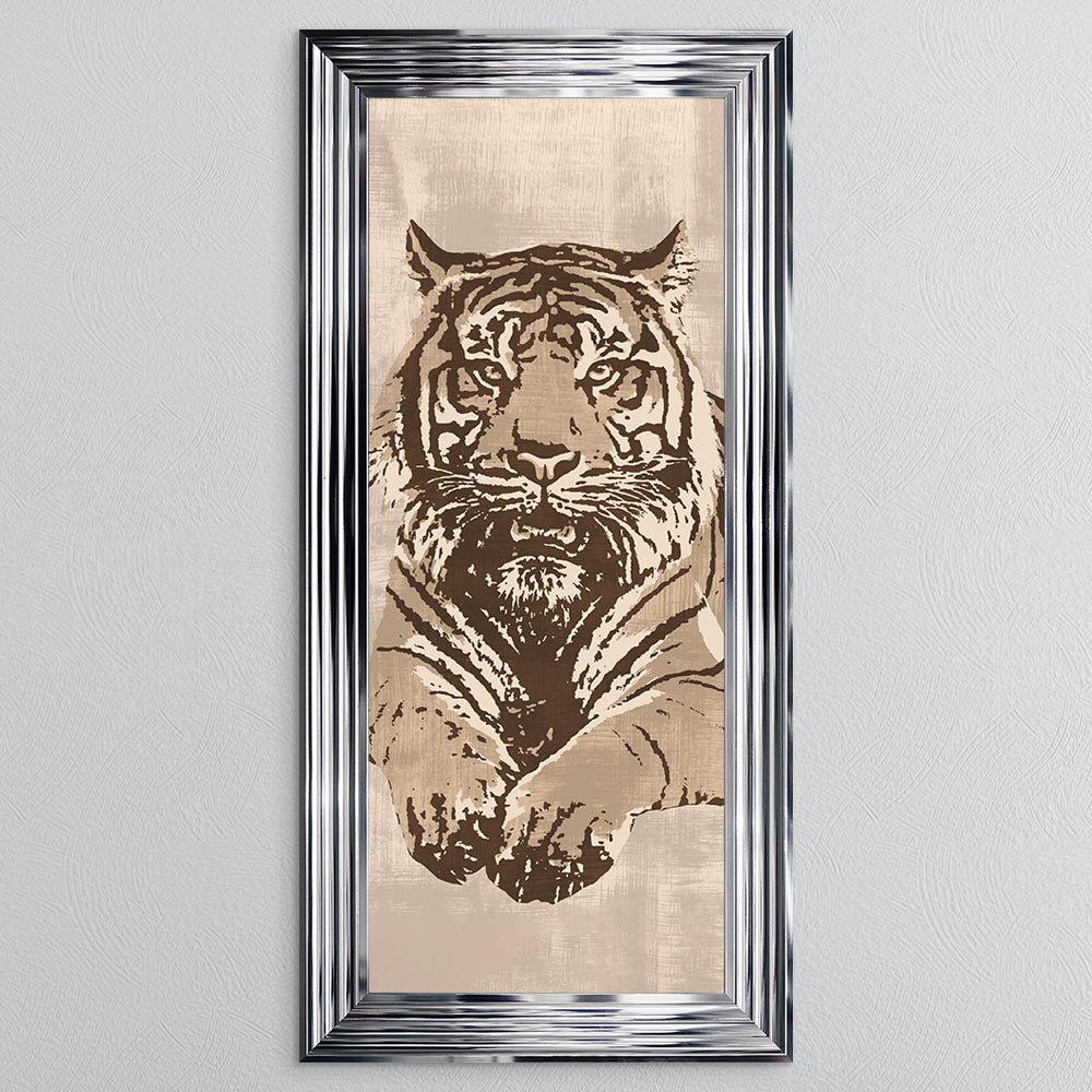 Beige Tiger Framed Wall Art