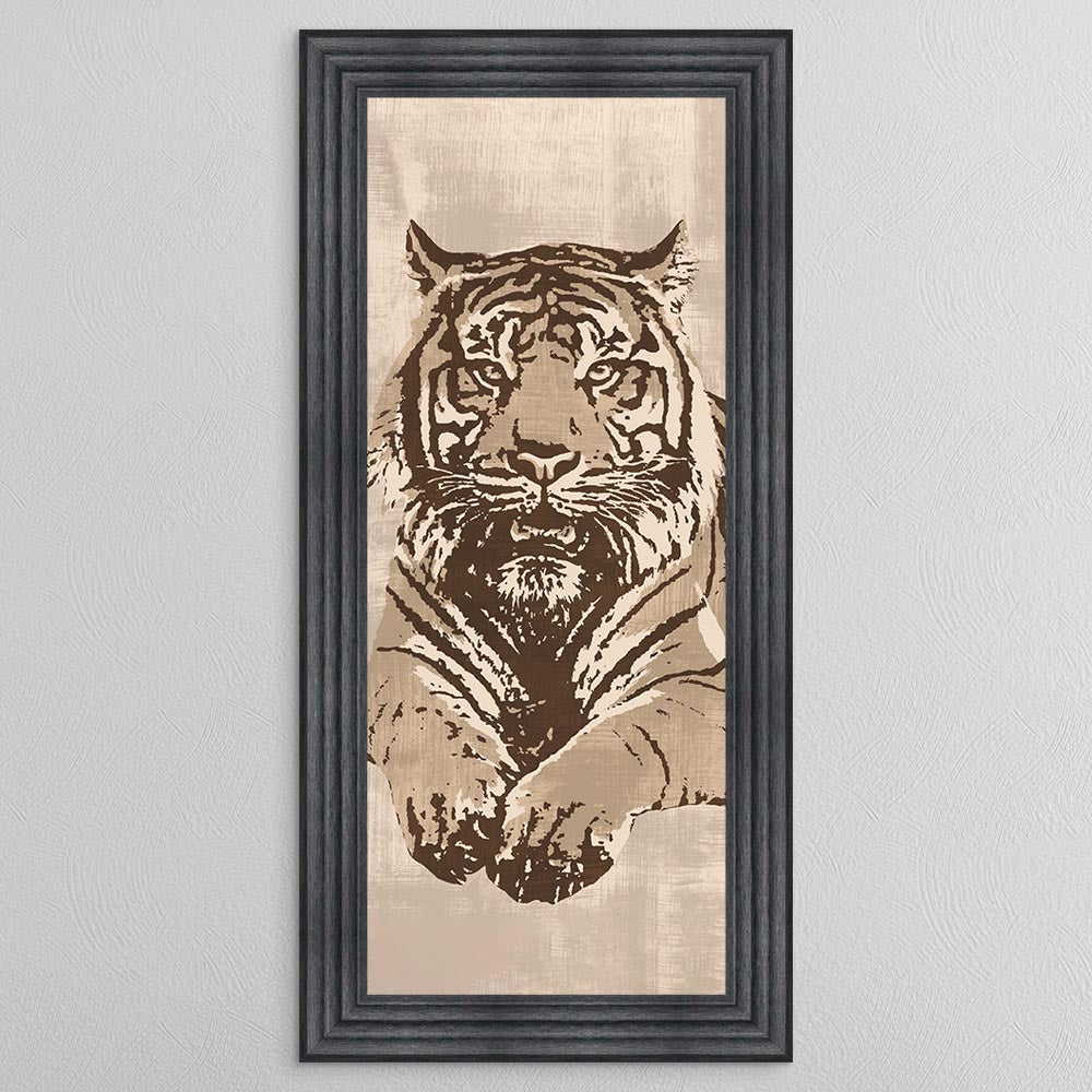 Beige Tiger Framed Wall Art